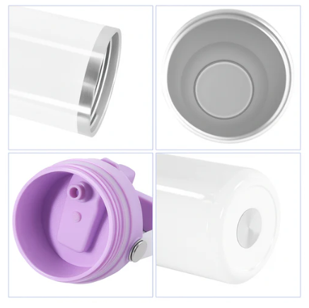 Vaso de Sublimación de 30 oz con Tapa de Asa de Color Morado, de Acero Inoxidable