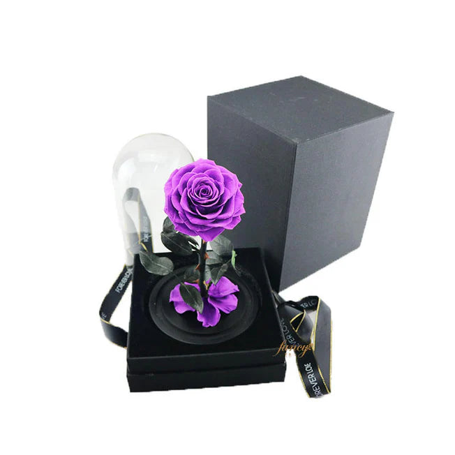 ROSA EN CÚPULA DE CRISTAL - INSPIRACION DE "LA BELLA Y LA BESTIA"