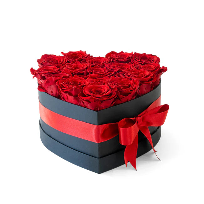 CAJA DE CORAZÓN - ROSAS PRESERVADAS