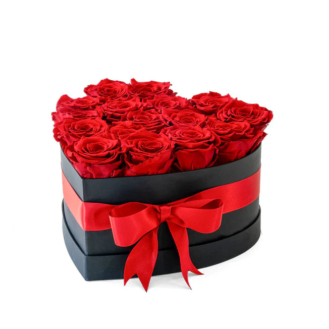 CAJA DE CORAZÓN - ROSAS PRESERVADAS