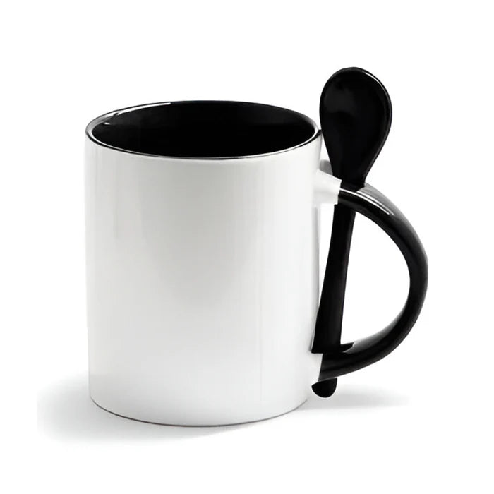 Tazas con cuchara de color negro