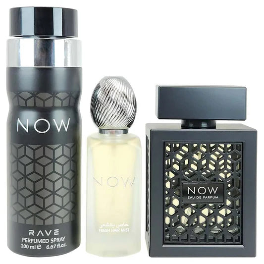 SET RAVE NOW BY LATTAFA (3PCS) - EAU DE PARFUM FOR MEN, 3.4 OZ / 100ML