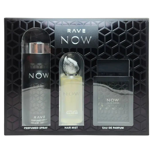 SET RAVE NOW BY LATTAFA (3PCS) - EAU DE PARFUM FOR MEN, 3.4 OZ / 100ML