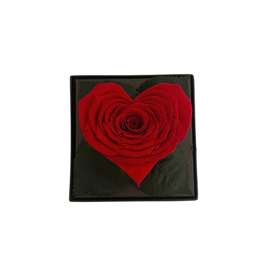CAJA DE REGALO ACRILICA - ROSA ROJA EN FORMA DE CORAZÓN