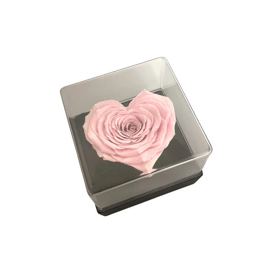 CAJA DE REGALO ACRILICA - ROSA PINK CON FORMA DE CORAZÓN