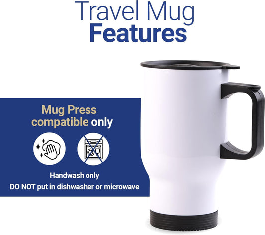 Jarra de Viaje de Acero Blanca  16 oz