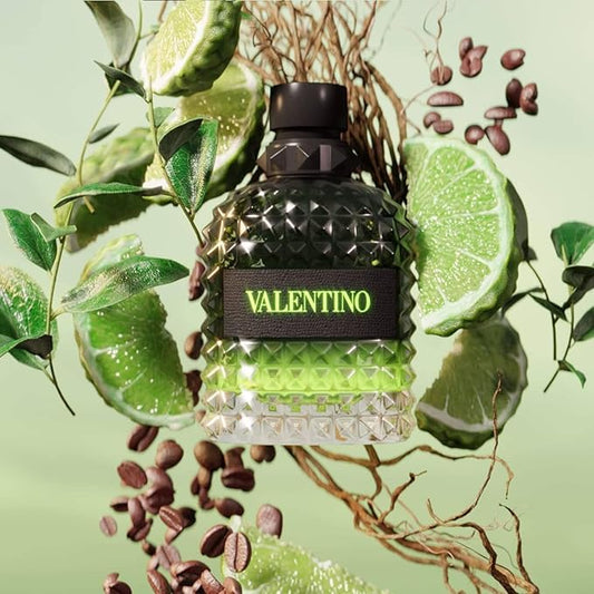 GREEN STRAVAGANZA BORN IN ROMA UOMO BY VALENTINO - EAU DE TOILETTE FOR MEN  3.4 OZ /100ML