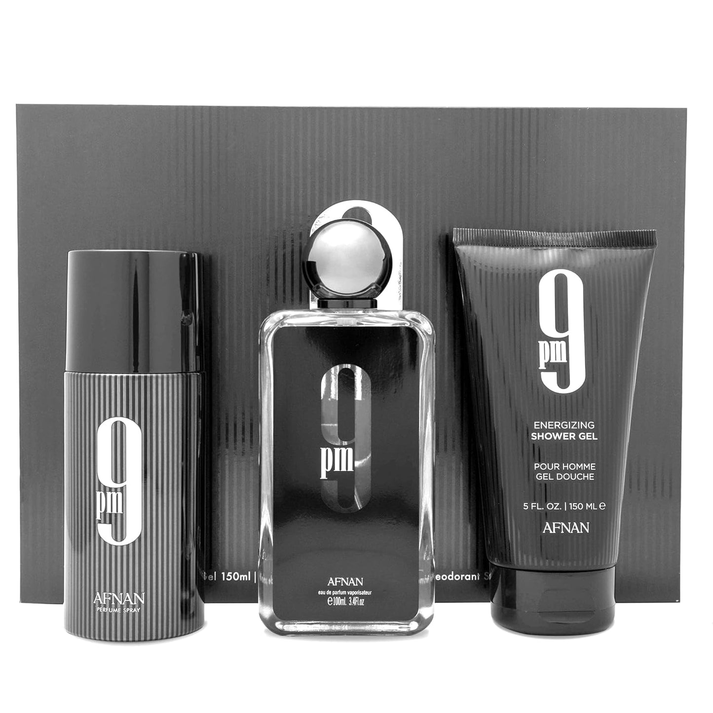 GIFT SET 9PM BY AFNAN - EAU DE PARFUM FOR MEN (3 PCS) 3.4OZ / 100ML