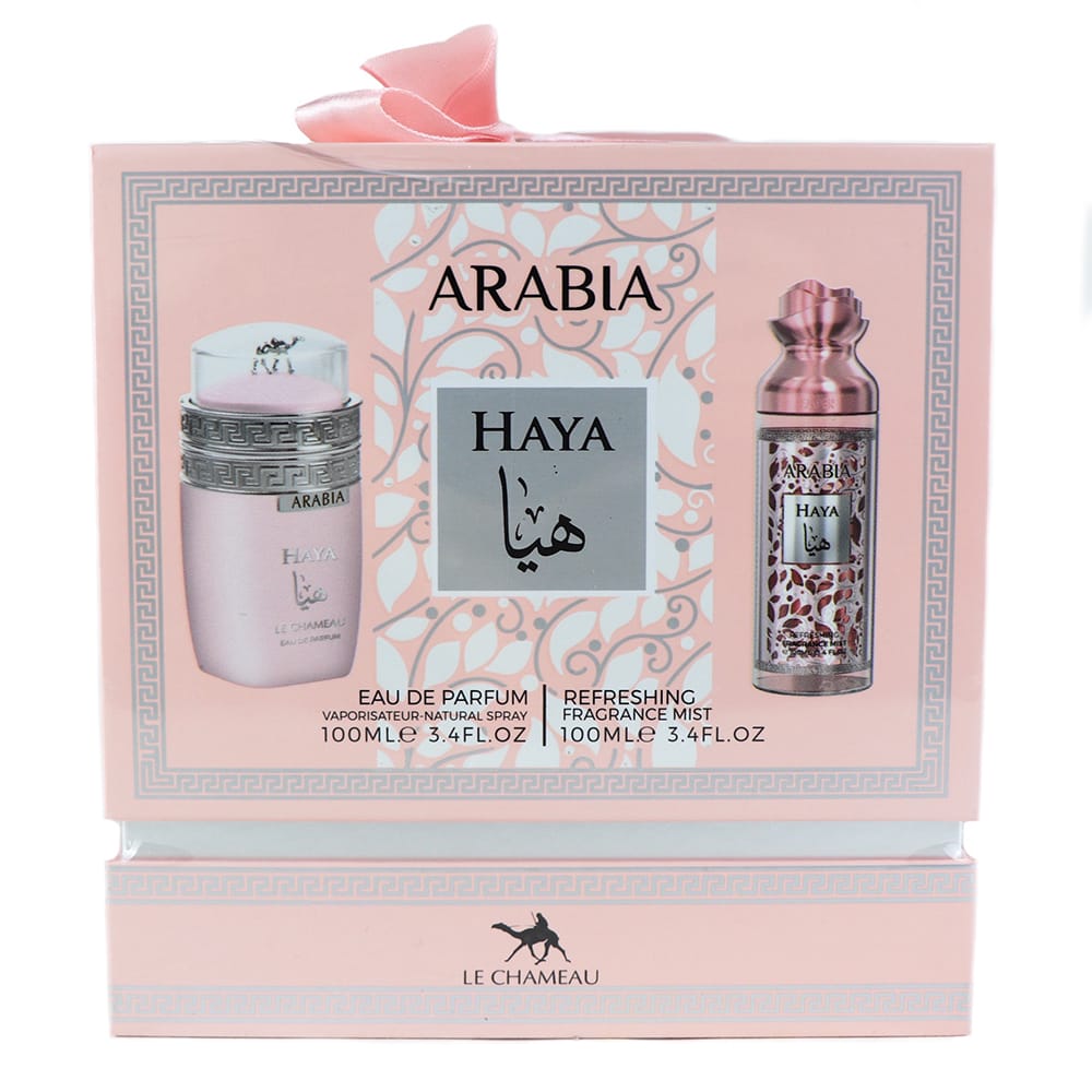 GIFT SET ARABIA HAYA & FRAGANCE MIST BY LE CHAMEAU - EAU DE PARFUM FOR WOMAN (2PCS) 3.4FL.OZ 100ML