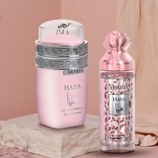 GIFT SET ARABIA HAYA & FRAGANCE MIST BY LE CHAMEAU - EAU DE PARFUM FOR WOMAN (2PCS) 3.4FL.OZ 100ML