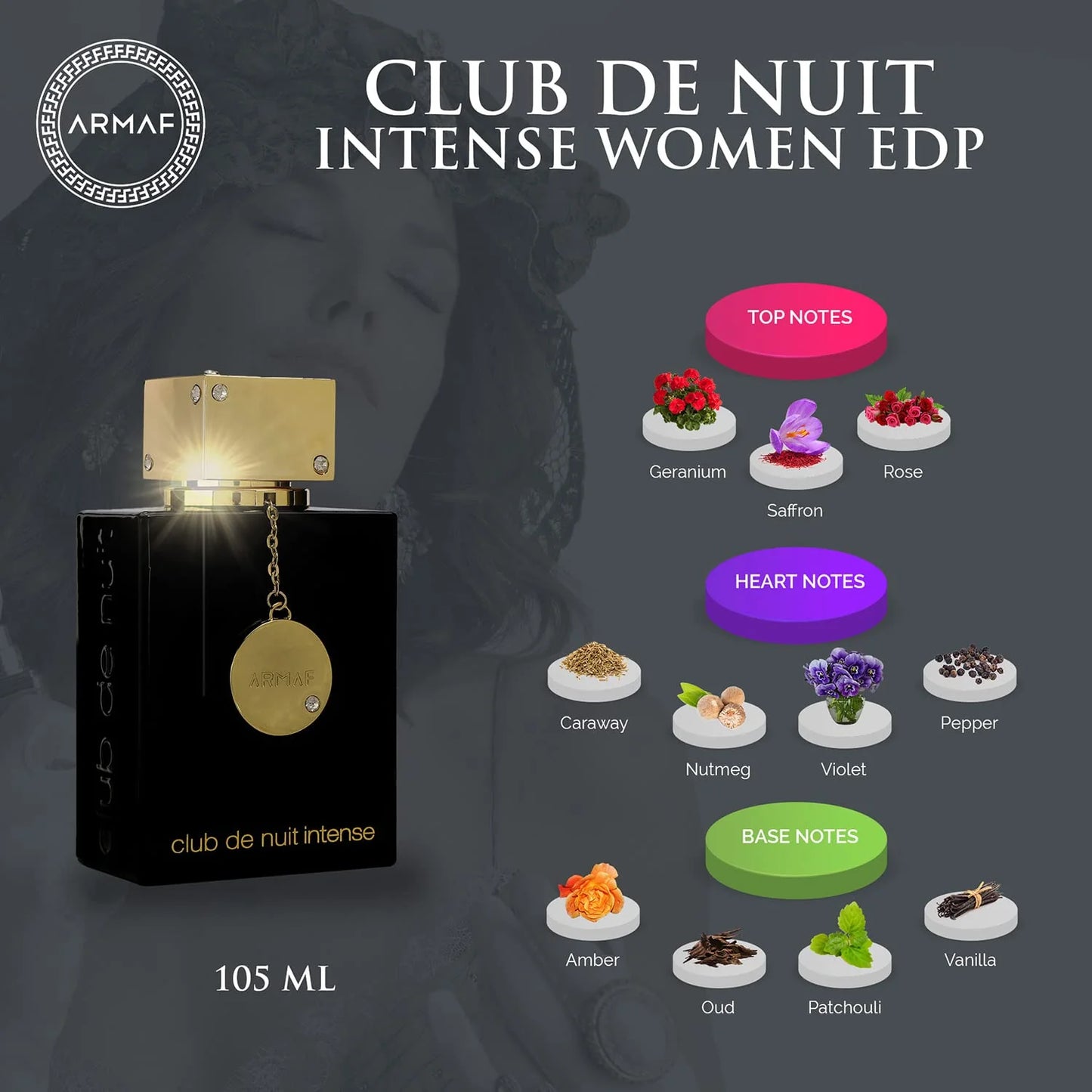 CLUB DE NUIT INTENSE BY ARMAF - EAU DE PARFUM FOR WOMAN 3.4OZ / 100ML