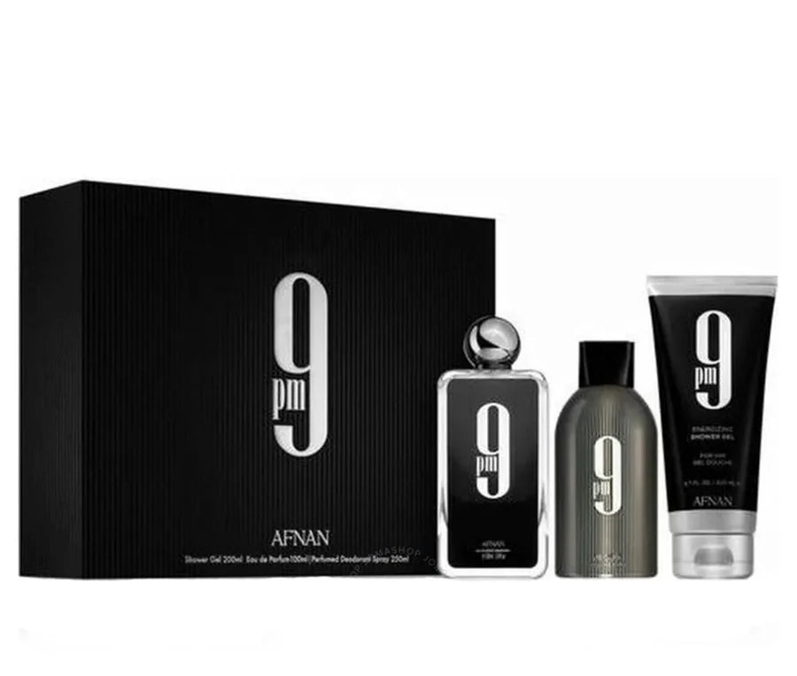 GIFT SET 9PM BY AFNAN - EAU DE PARFUM FOR MEN (3 PCS) 3.4OZ / 100ML