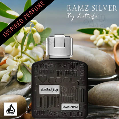 RAMZ SILVER BY LATTAFA - EAU DE PARFUM FOR MEN 3.4OZ / 100ML