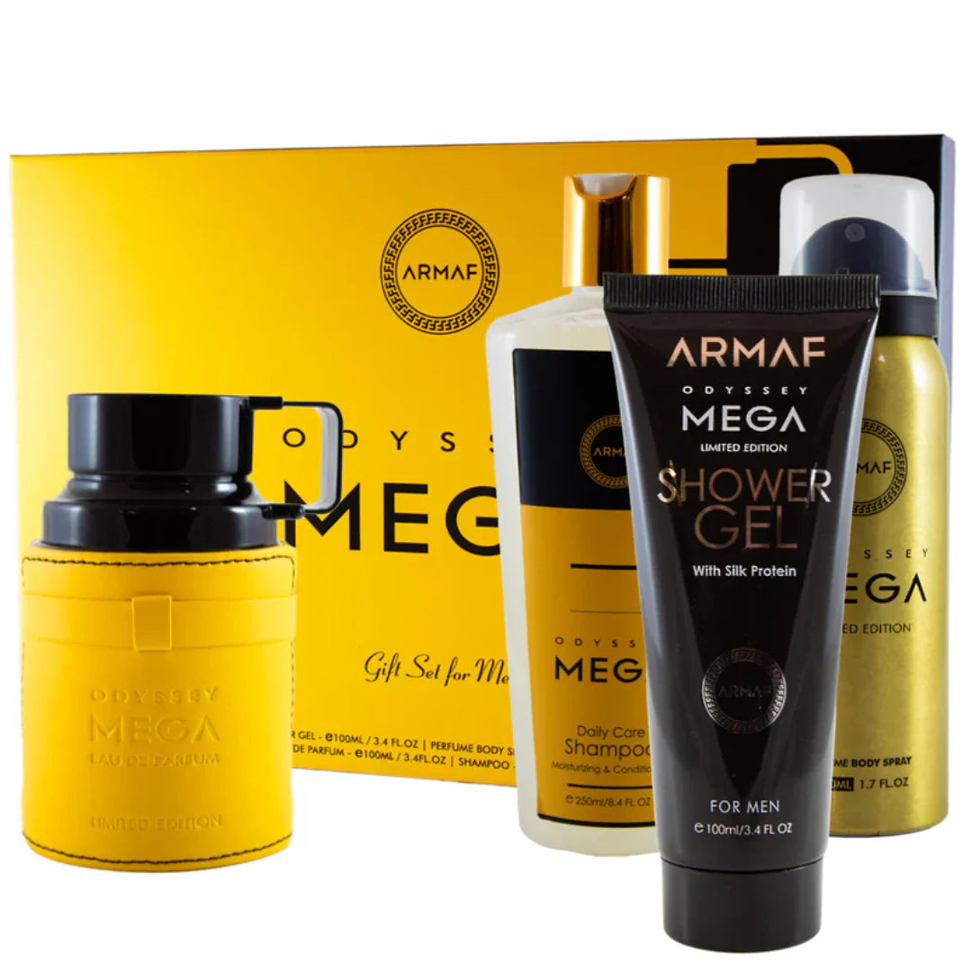 GIFT SET ODYSSEY MEGA BY ARMAF - EAU DE PARFUM FOR MEN (4 PCS) 3.4OZ / 100ML