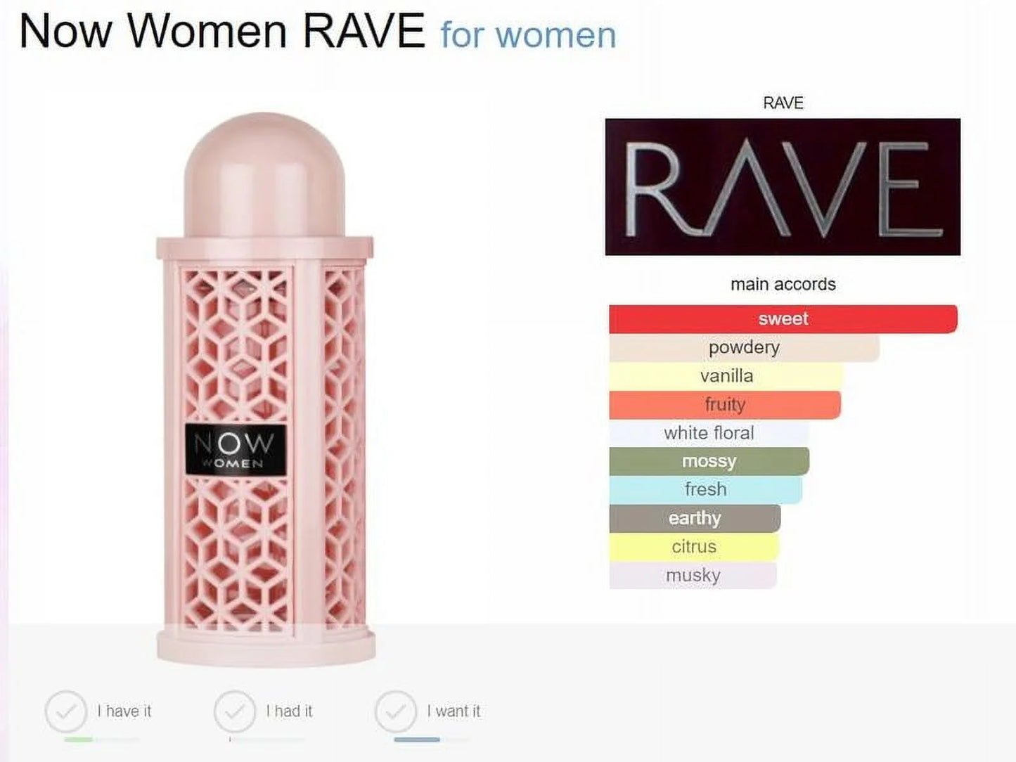 RAVE NOW PINK BY LATTAFA - EAU DE PARFUM FOR WOMAN 3.4OZ / 100 ML