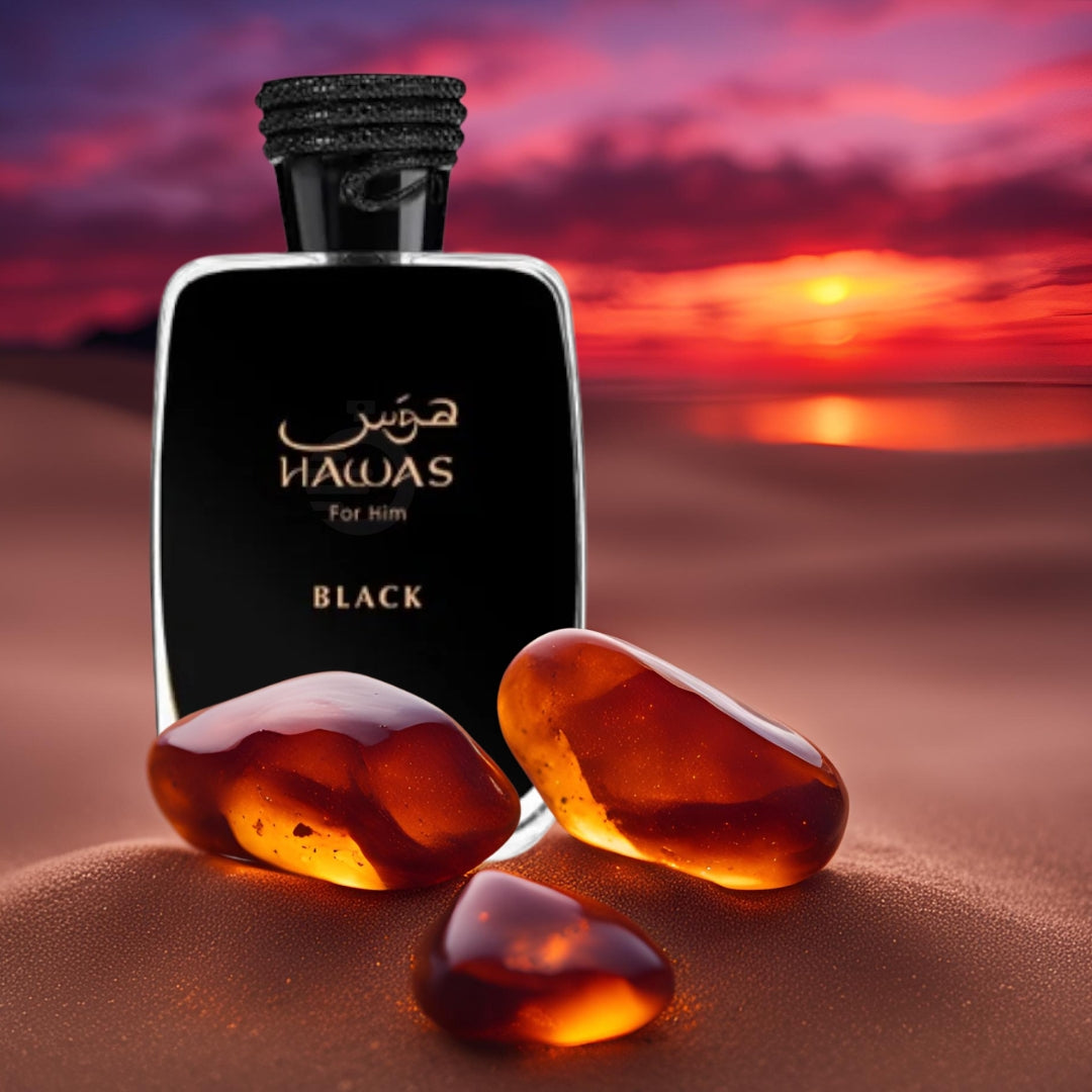 HAWAS BLACK BY RASASI - EAU DE PARFUM FOR  MEN 3.4OZ / 100ML