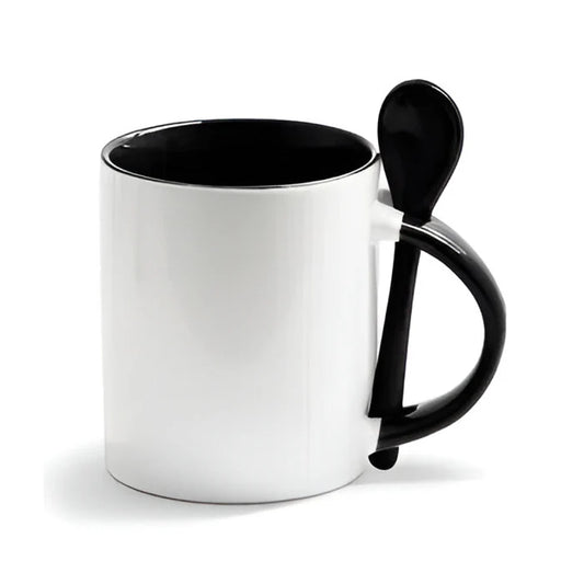 Tazas con cuchara de color negro