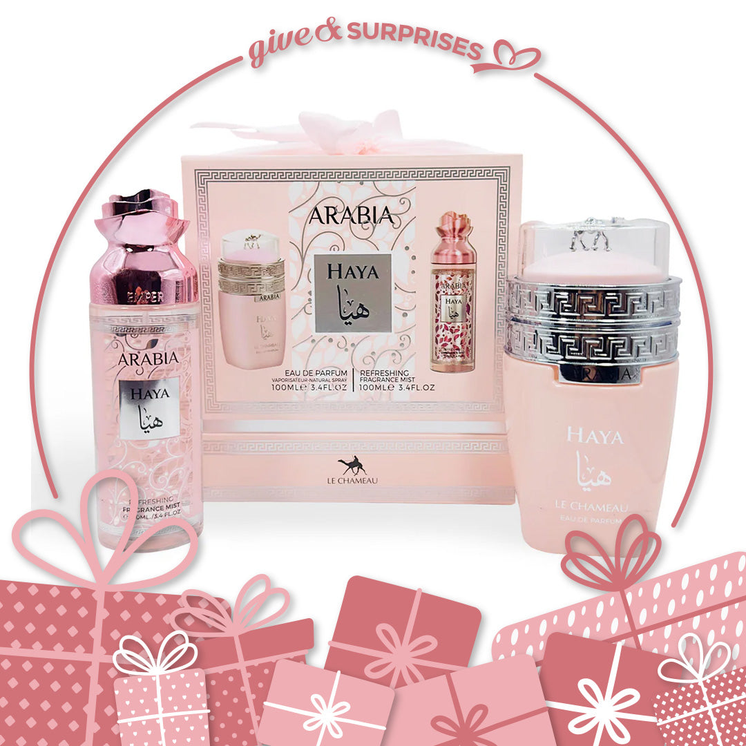 GIFT SETS ARABIA HAYA & FRAGANCE MIST BY LE CHAMEAU - EAU DE PARFUM FOR WOMAN (2PCS) 3.4FL.OZ 100ML