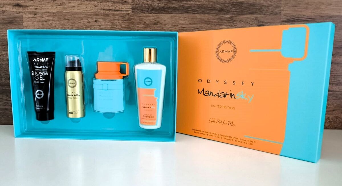 GIFT SET ODYSSEY MANDARIN SKY BY ARMAF - EAU DE APRFUM FOR UNISEX (4 PCS) 3.4OZ/ 100ML