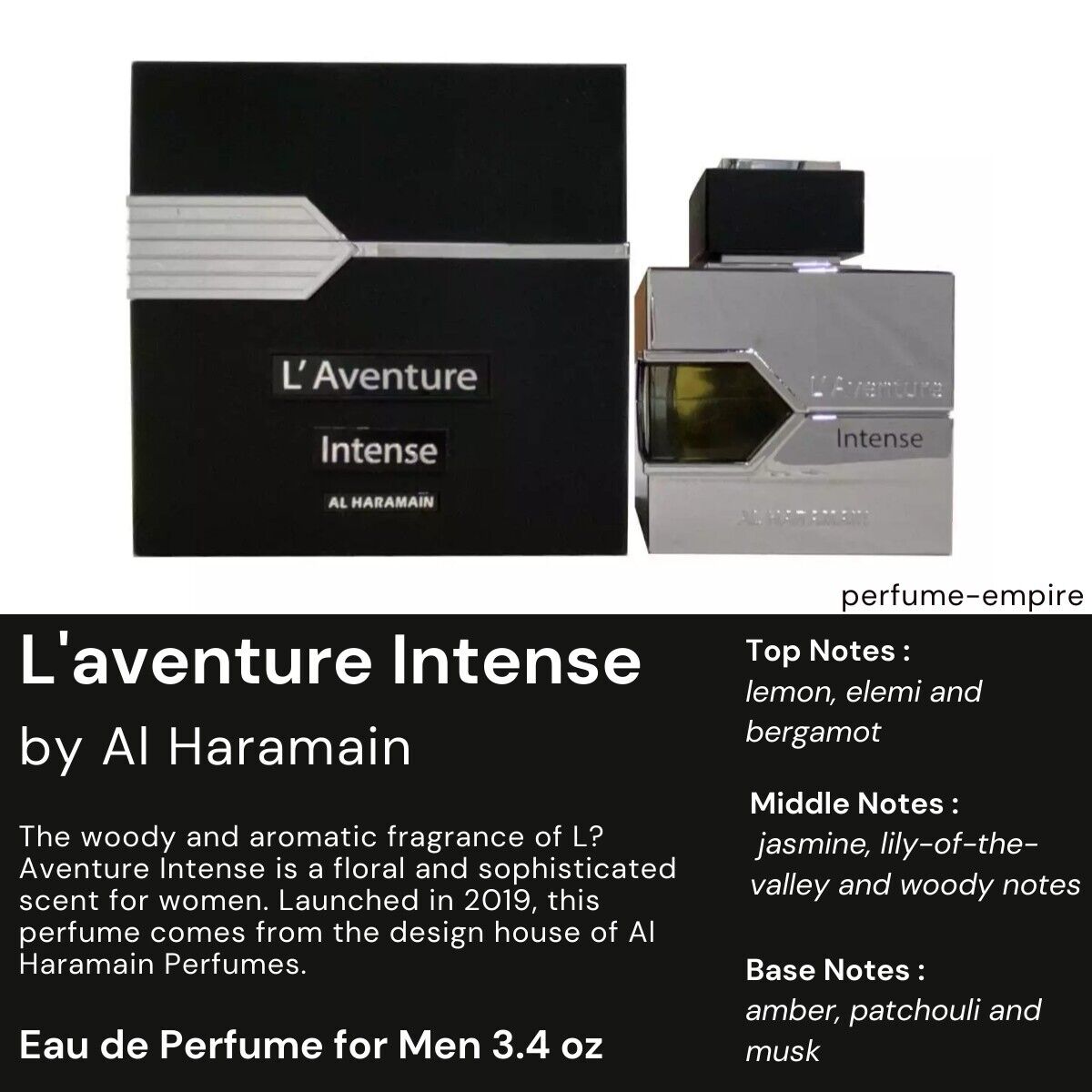 L'AVENTURE INTENSE BY AL HARAMAIN - EAU DE PARFUM FOR UNISEX 3.4FL.OZ / 100ML