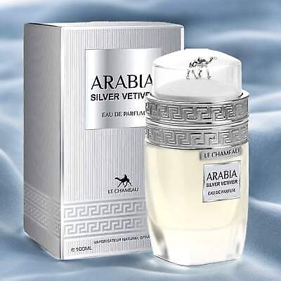 ARABIA SILVER VETIVER BY LE CHAMEAU / EMPER - EAU DE PARFUM FOR MEN 3.4OZ / 100ML